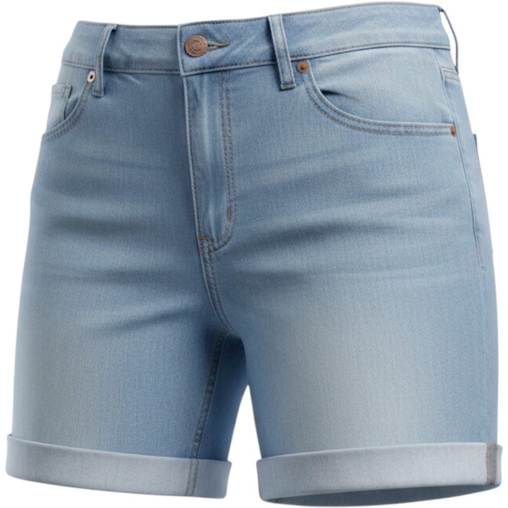 Sonoma Bermuda Shorts Women 20W Light Blue Excellence Cuffed Stretch Denim Used